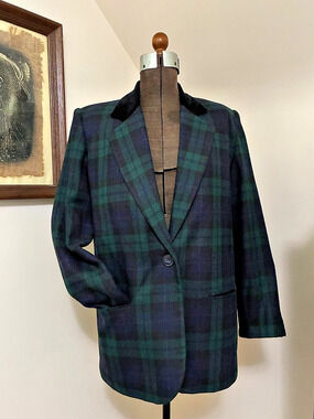 Vintage Sag Harbor Plaid Blazer
